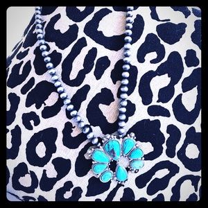 Brand New- Faux Navajo pearl necklace with squash